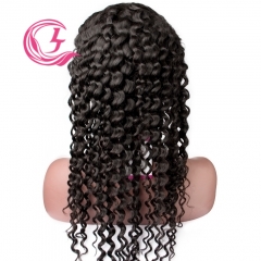 Virgin Hair Deep Wave Lace Front Wig 130% Density  Medium Brown Lace Wholesale